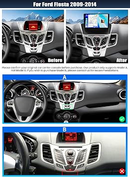[4G+128G] Android 15 Car Radio for Ford Fiesta 2009-2014 with Wireless CarPlay Android Auto,9 inch Touchscreen Ford Fiesta Car Stereo with WiFi,GPS Navigation,Bluetooth,FM/RDS SWC EQ+Backup Camera