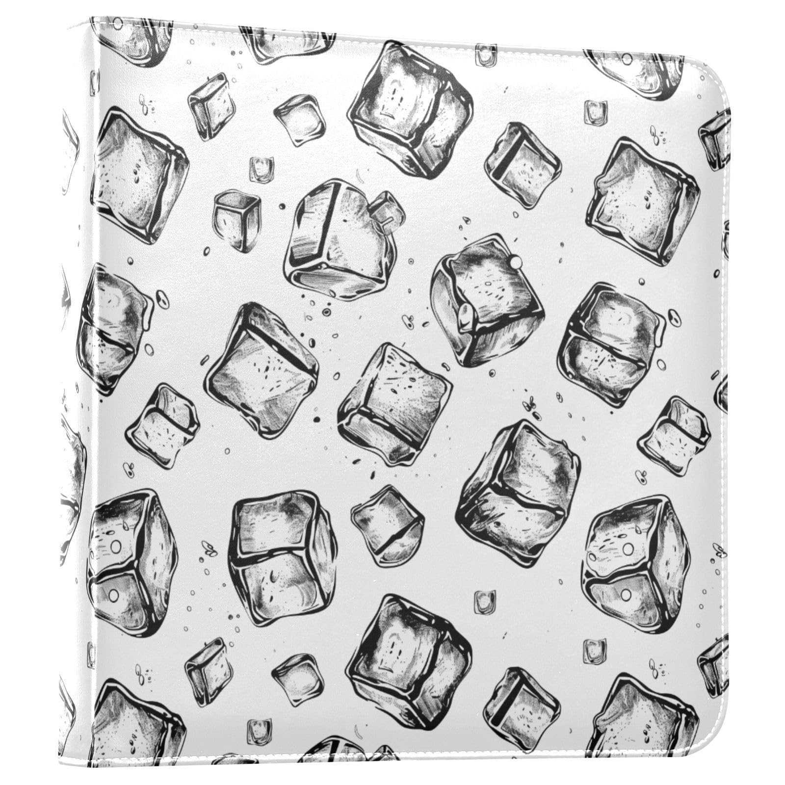 JIPONI Cool Ice Cubes Large Photo Album, DIY Leather Cover Scrapbook Albums for 4x6 5x7 6x8 Pictures, Self Adhesive Memory Book for Wedding, Baby, Family