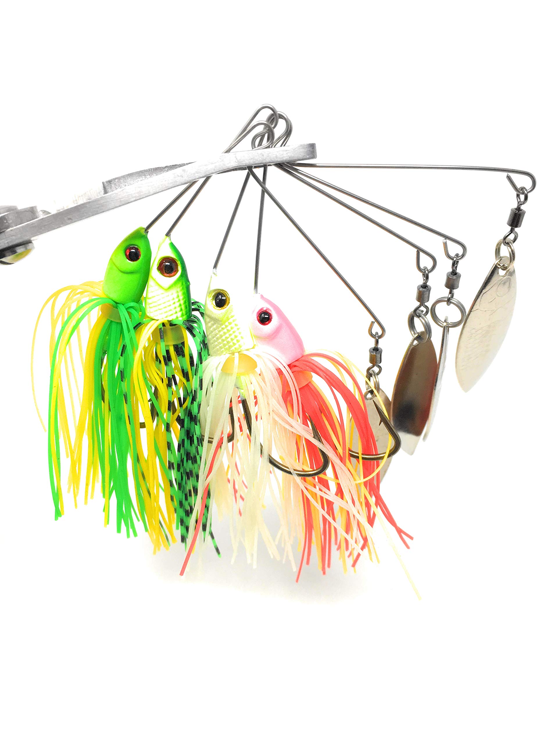 Wtrees #2770 Best Jigging or Sinnerbait Metal Baits Kit for Bass Fishing (Spinnerbaits #21, Fishing Lures)