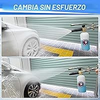 Vista 4 de Tool Daily - Cañón de espuma con accesorio de conector dual, conector rápido de 1/4 pulgadas, 5 puntas de boquilla para lavado a presión, 1 litro