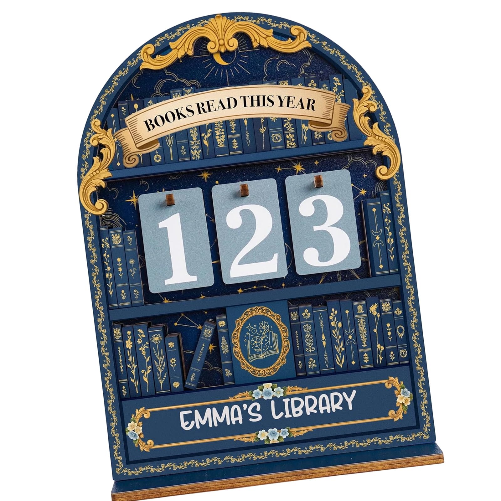 Books Read This Year Counter Wooden Sign Reading Trackers for Home Library Decors Book Lover Librarian Reader Book Counter