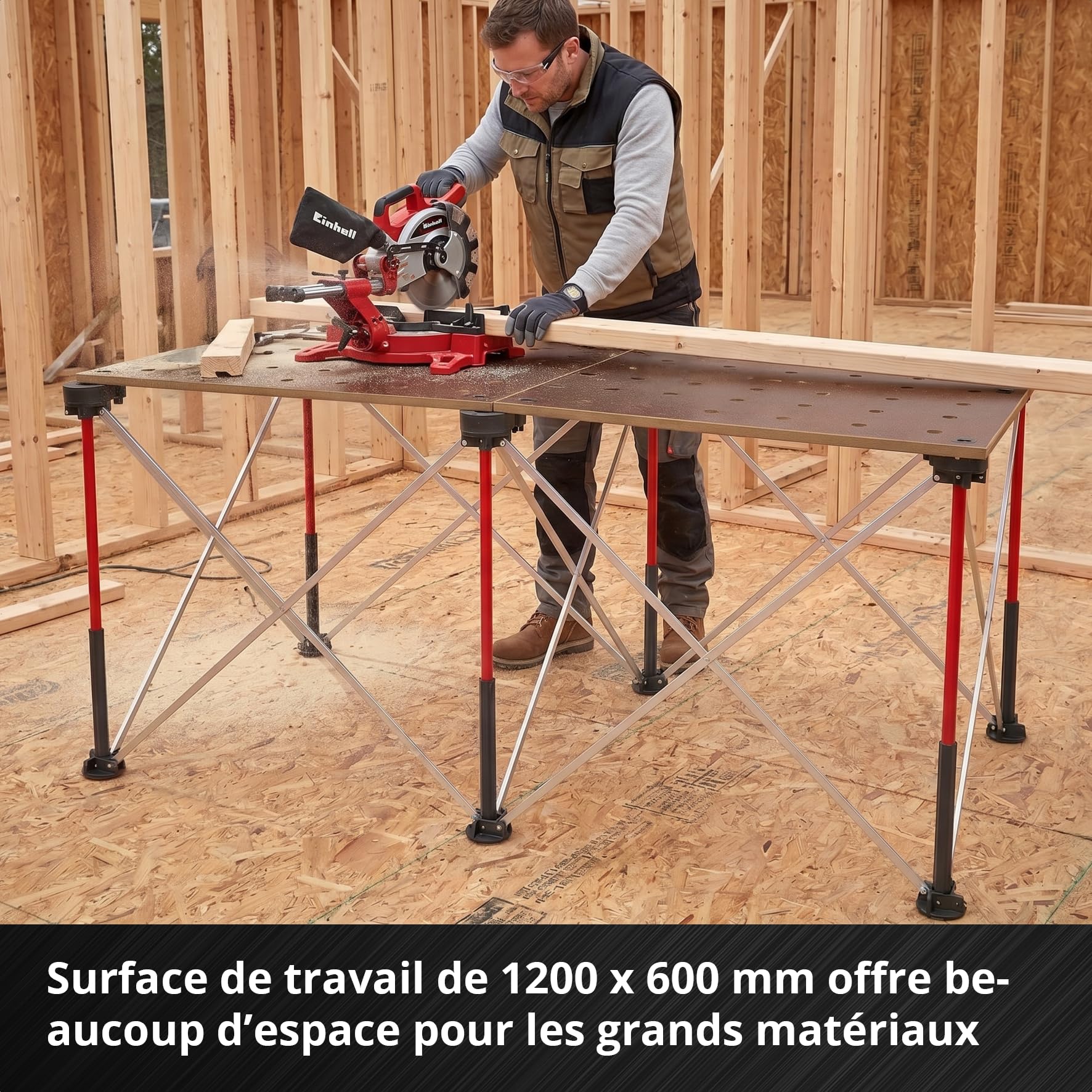 Einhell 2 pièces Plans de Travail, 600 x 1200 x 18 mm