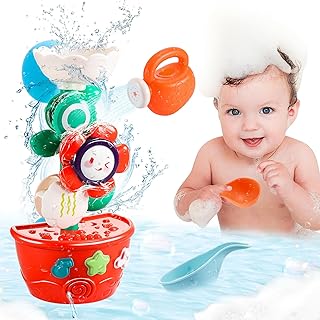 Qukir Bath Toys, 1 2 3 Year Old Girl Gifts for 1-4 Year Olds Baby Toys Age 6-12 Month Bath Toys for 1 2 Year Old Baby Bath Toys Baby Sensory Toys Toddler Bath Toys Autism Toys Watering Can Bath Toy