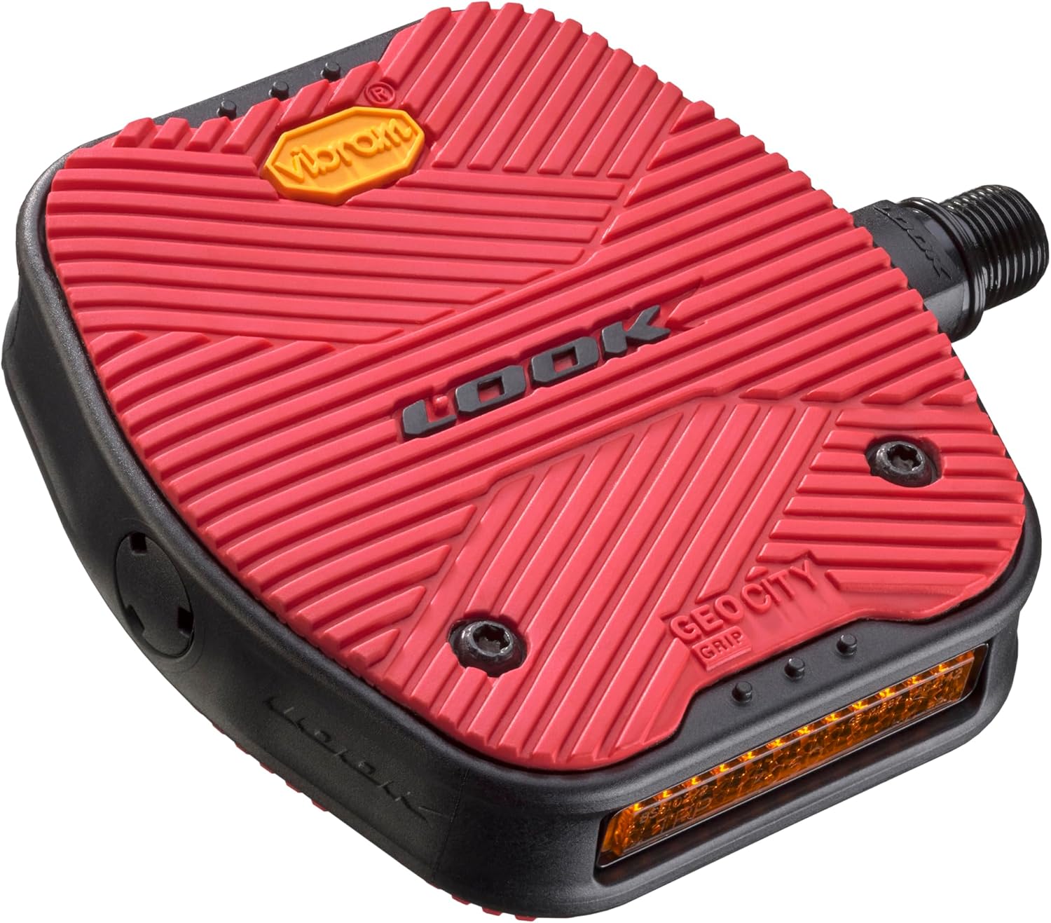 LOOK Cycle - Geo City Grip - MTB Bike Pedals - Flat Pedals - Slip-Proof Safety - Innovative Activ Grip Rubber - Premium High-Performance Urban Bike Pedal - Black