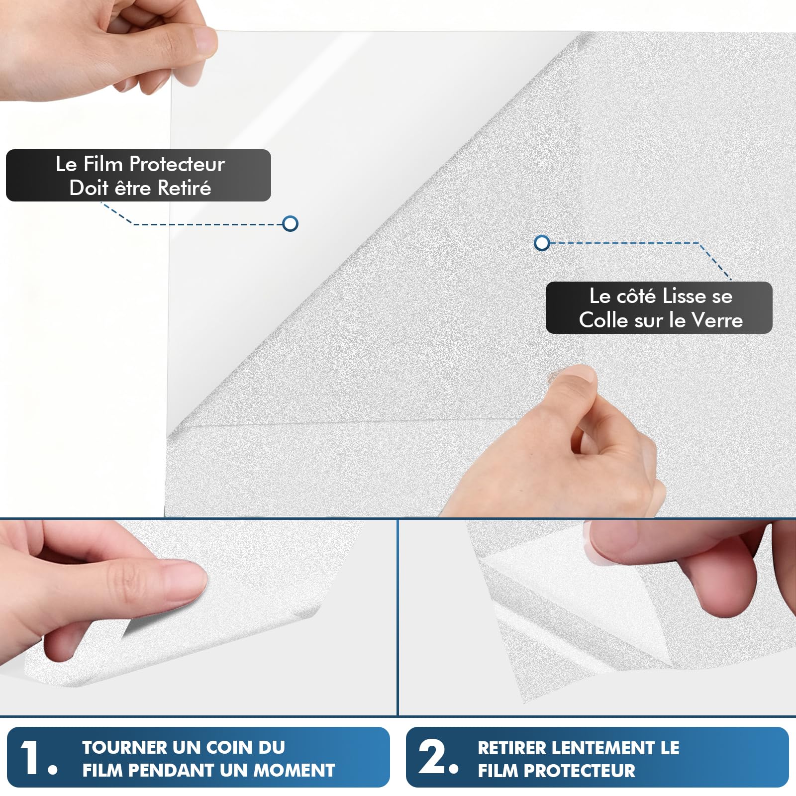 shinfly Film Fenetre Anti Regard 90 x 400 cm, Film Occultant Fenêtre Dépoli, Film Electrostatique Vitre sans Colle, Brise Vue Fenetre Anti-UV pour Salle de Bain Bureau Cuisine