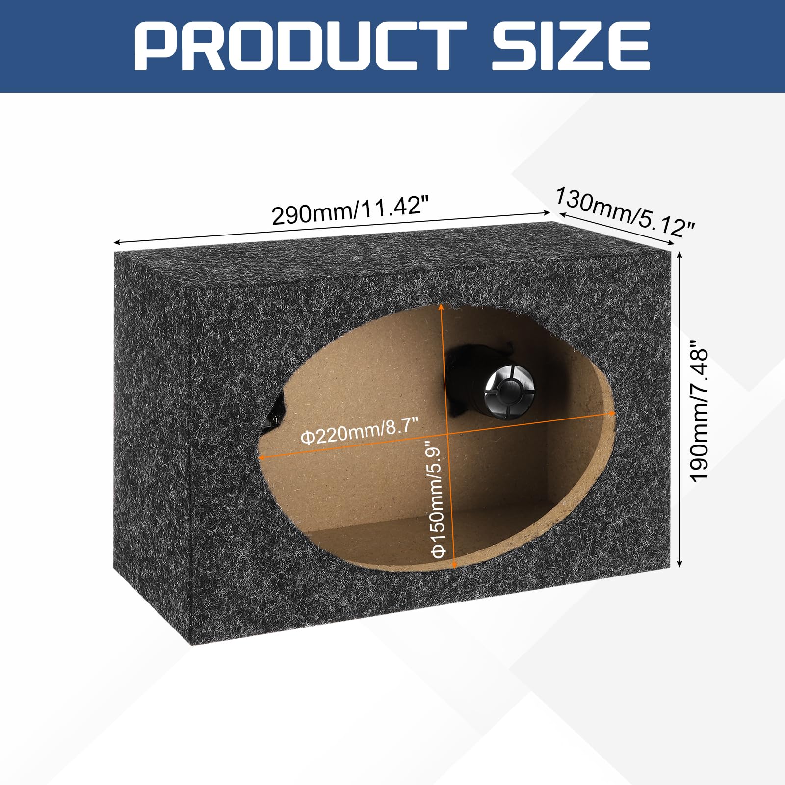 sourcing map Enceinte en bois avec port de 15,2 x 22,9 cm, caisson de basses ventilé pour voiture, camion, matériel audio personnalisé