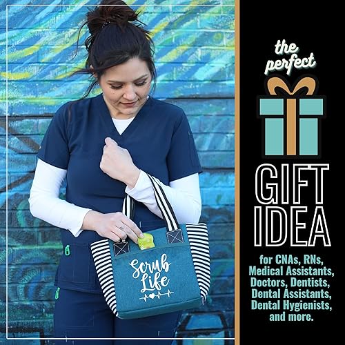 Miniatura 8 de Brooke & Jess Designs Bolsas de almuerzo para enfermeras para el trabajo, bolsa de almuerzo para enfermera, bolsa de medicina, bolsa de clínica para