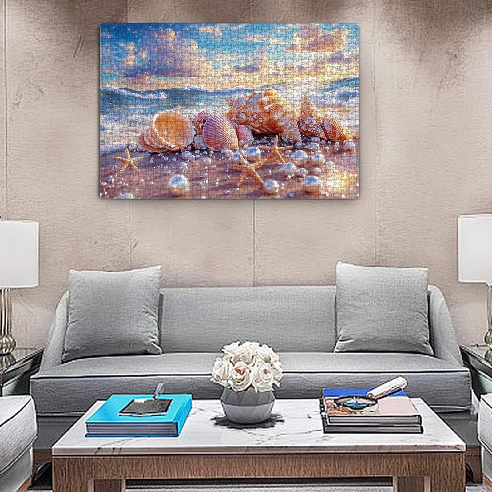 Puzzle dla dorosłych, 4000 sztuk, trudne drewniane puzzle, gra, gra logiczna, gra ręczna, dekoracja rodzinna, kreatywna rozrywka, prezent 87 x 141 cm perłowa ślimak K0F-215