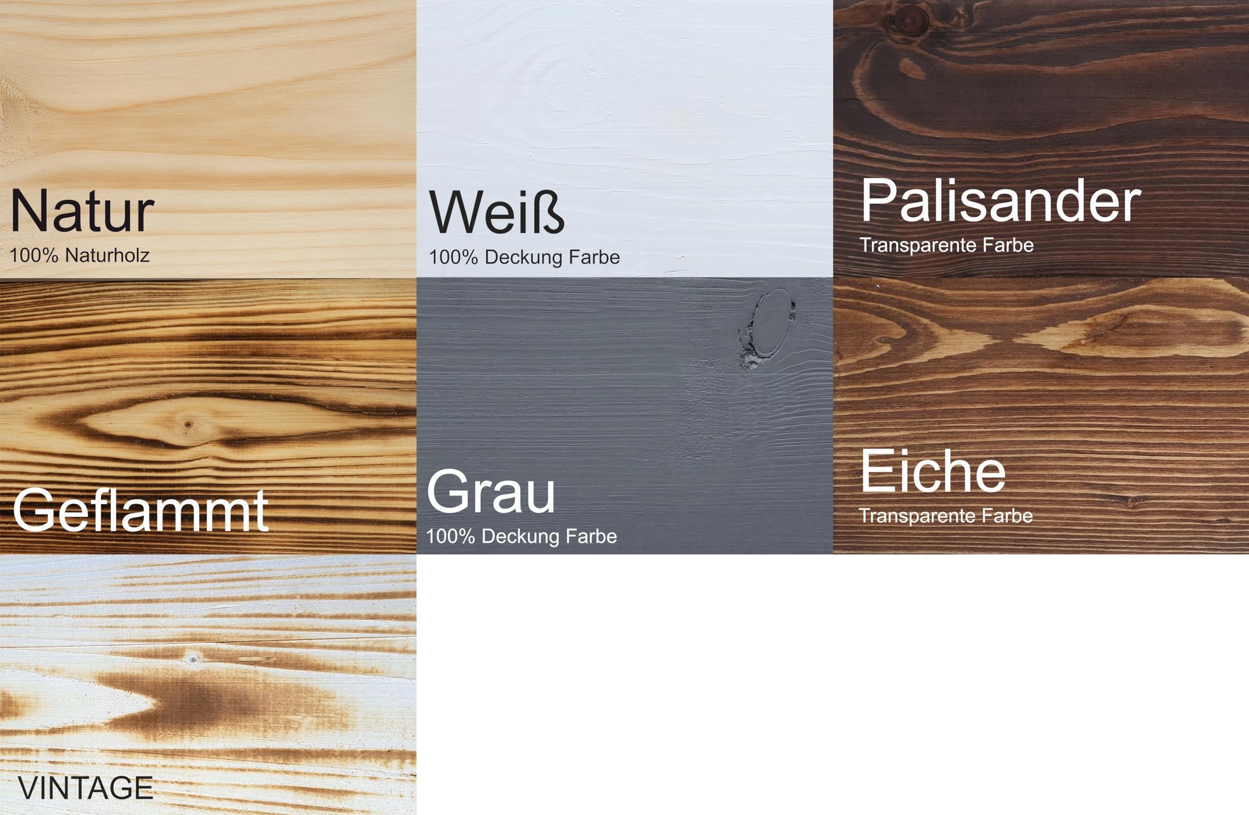 Holzkisten Reg 4er Set 50 x 40 x 30cm Geflammt | Dekokisten aus Holz Massive Holzkiste Regalkiste Weinkiste