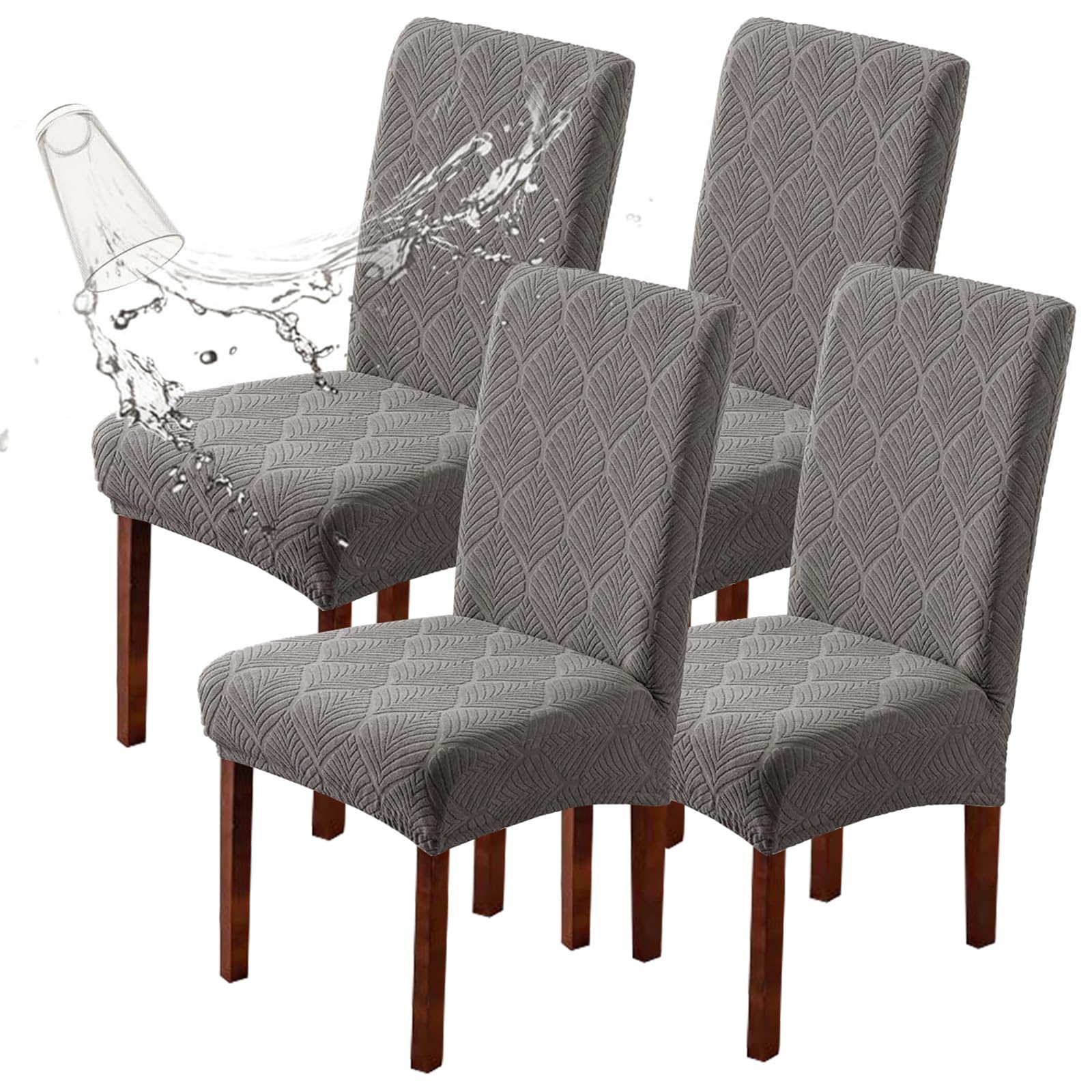 OKYUK Waterproof Chair Covers for Dining Room 4/6 Pack