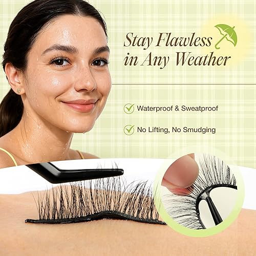 Miniatura 6 de LASHVIEW Pestañas autoadhesivas de aspecto natural, pestañas a presión, sin necesidad de pegamento, reutilizables, ojo de gato, pestañas postizas