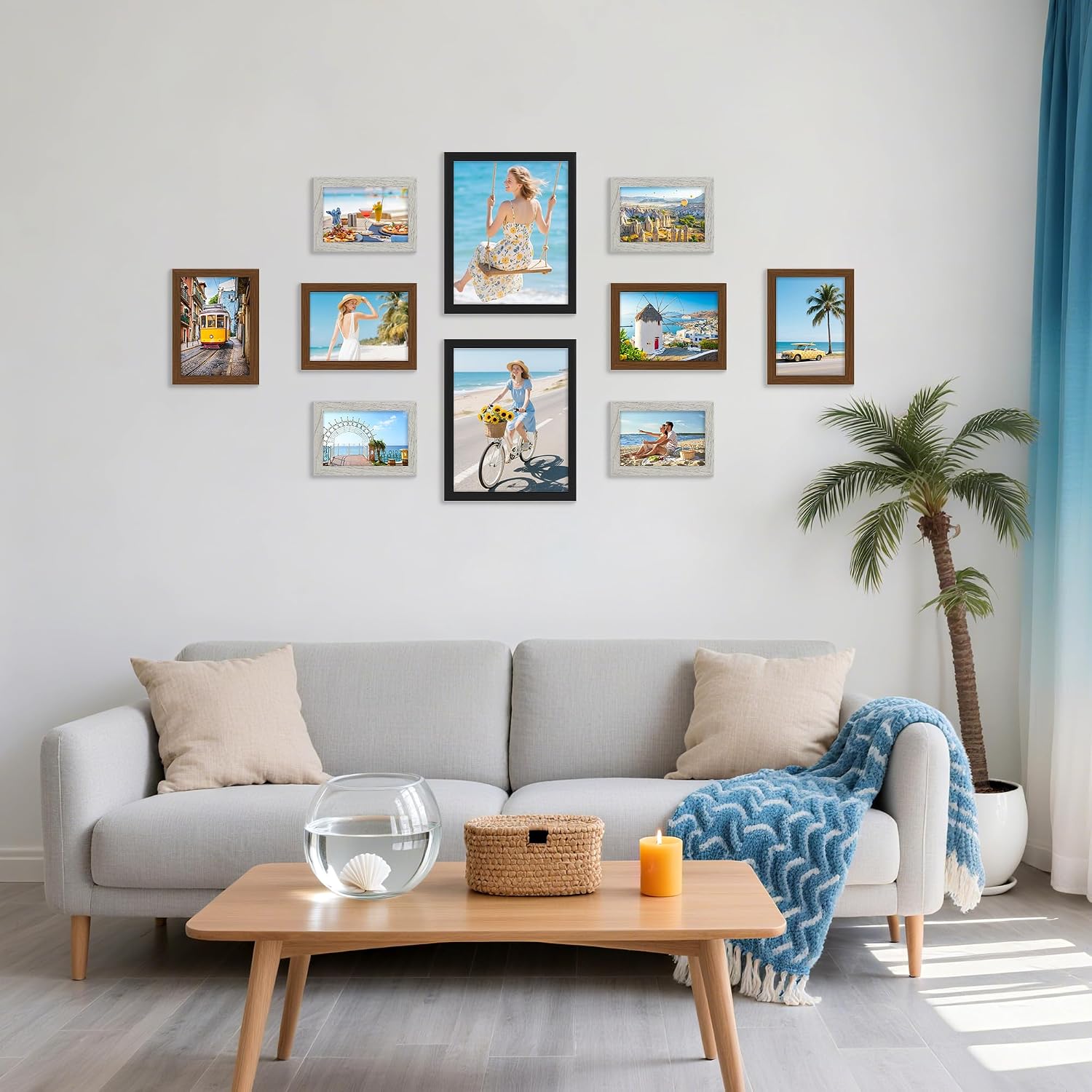 decorUhome 10 Pack Assorted Picture Frame Set for Wall & Tabletop image 5