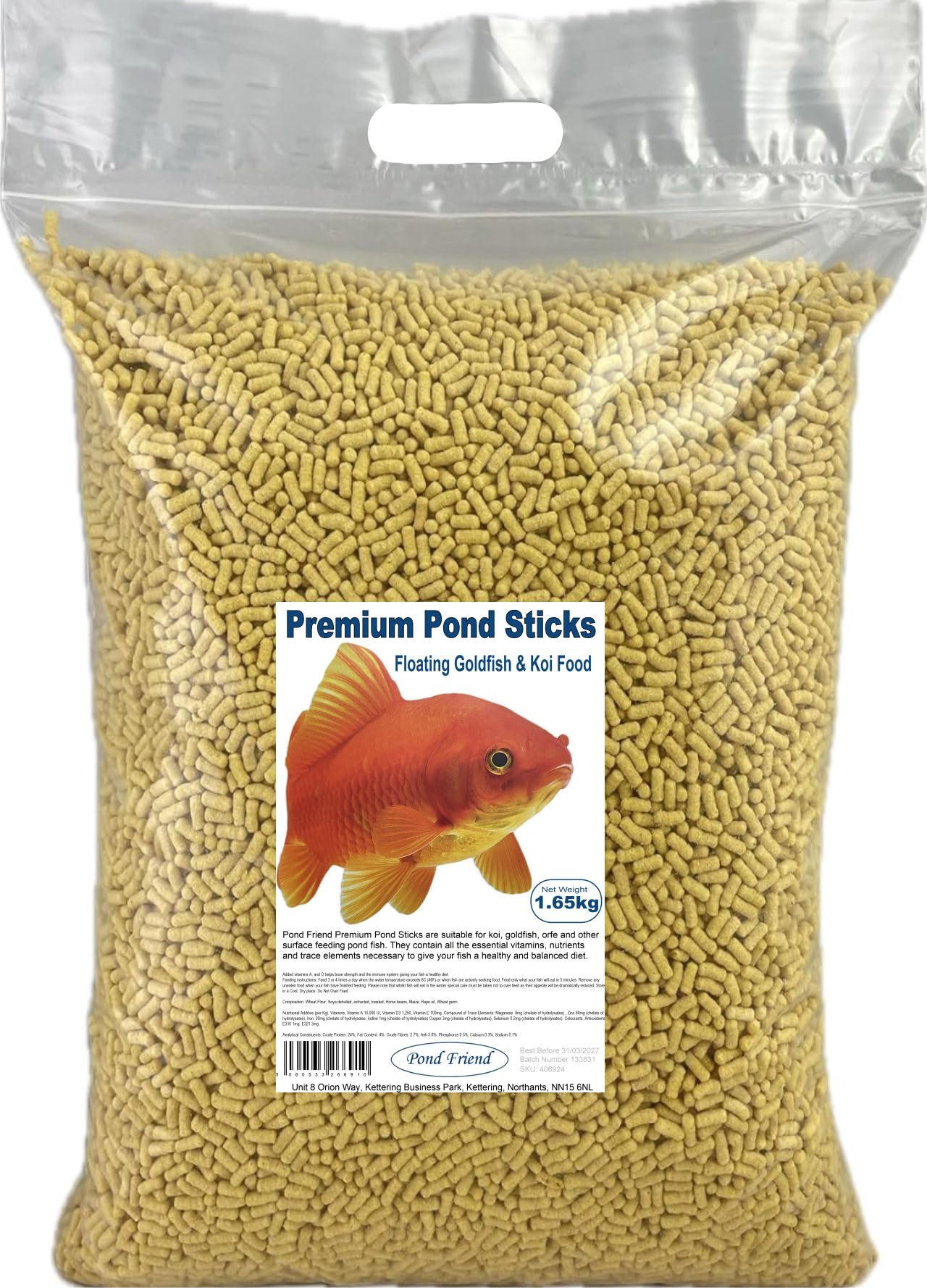 Pond Friend Fish Food Sticks 1.65kg Premium Quality Floating Goldfish Koi & Cold Water Feed