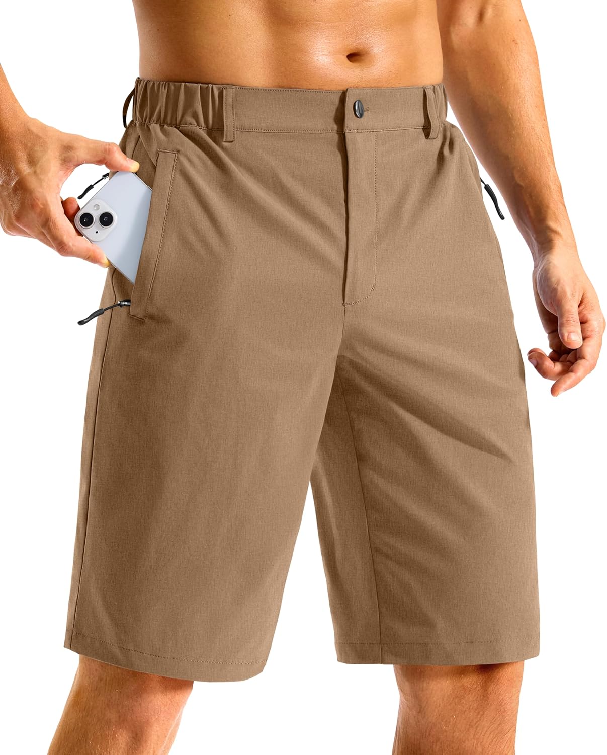 G GRADUAL Men's Shorts 11" Lightweight Casual Golf Shorts for Men Hiking Work Outdoor Stretch Quick-Dry with 3 Zipper Pockets