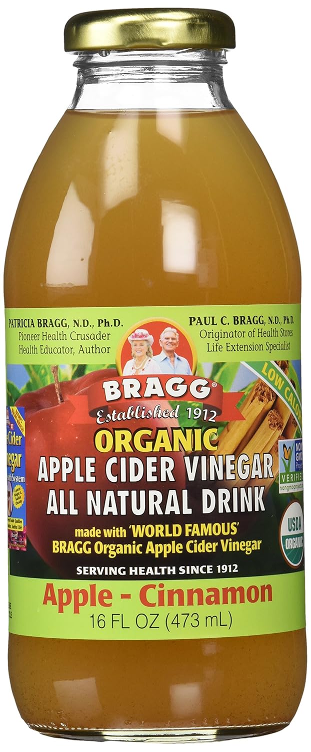 Bragg Organic Apple Cinnamon Apple Cider Vinegar Drink,16 Ounce - 12 per case.