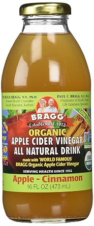 Bragg Organic Apple Cinnamon Apple Cider Vinegar Drink,16 Ounce - 12 per case.