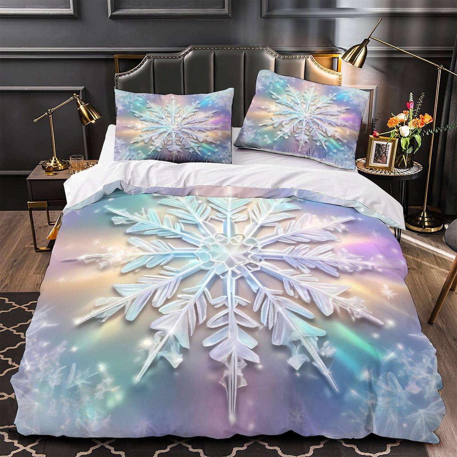 Housse de couette snowboarder anti-acarien en microfibre respirante lit double 200x200