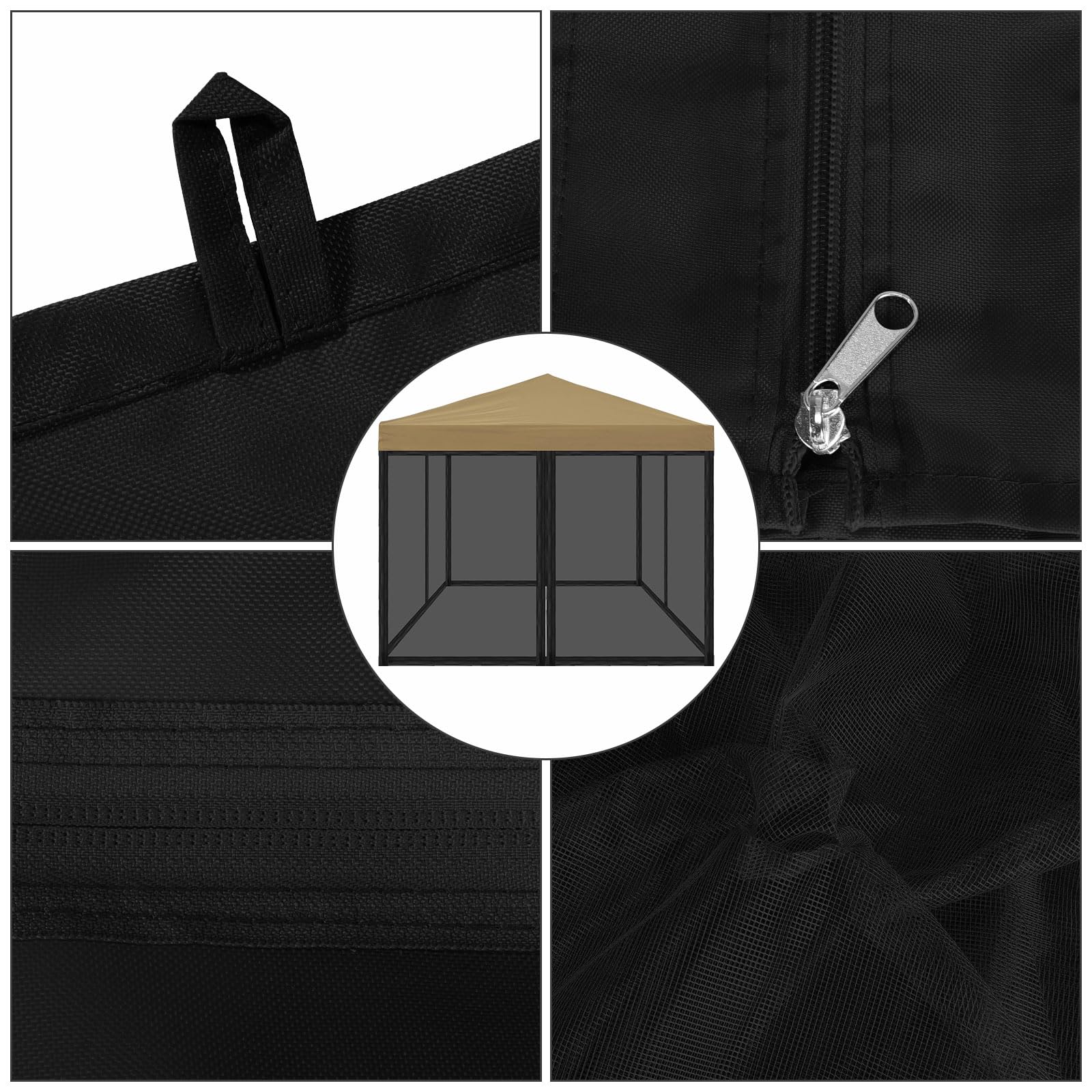 jianyana Rete zanzariera per gazebo, rete per gazebo per protezione completa dagli insetti, due misure, 3 x 3 m e 3 x 3 m