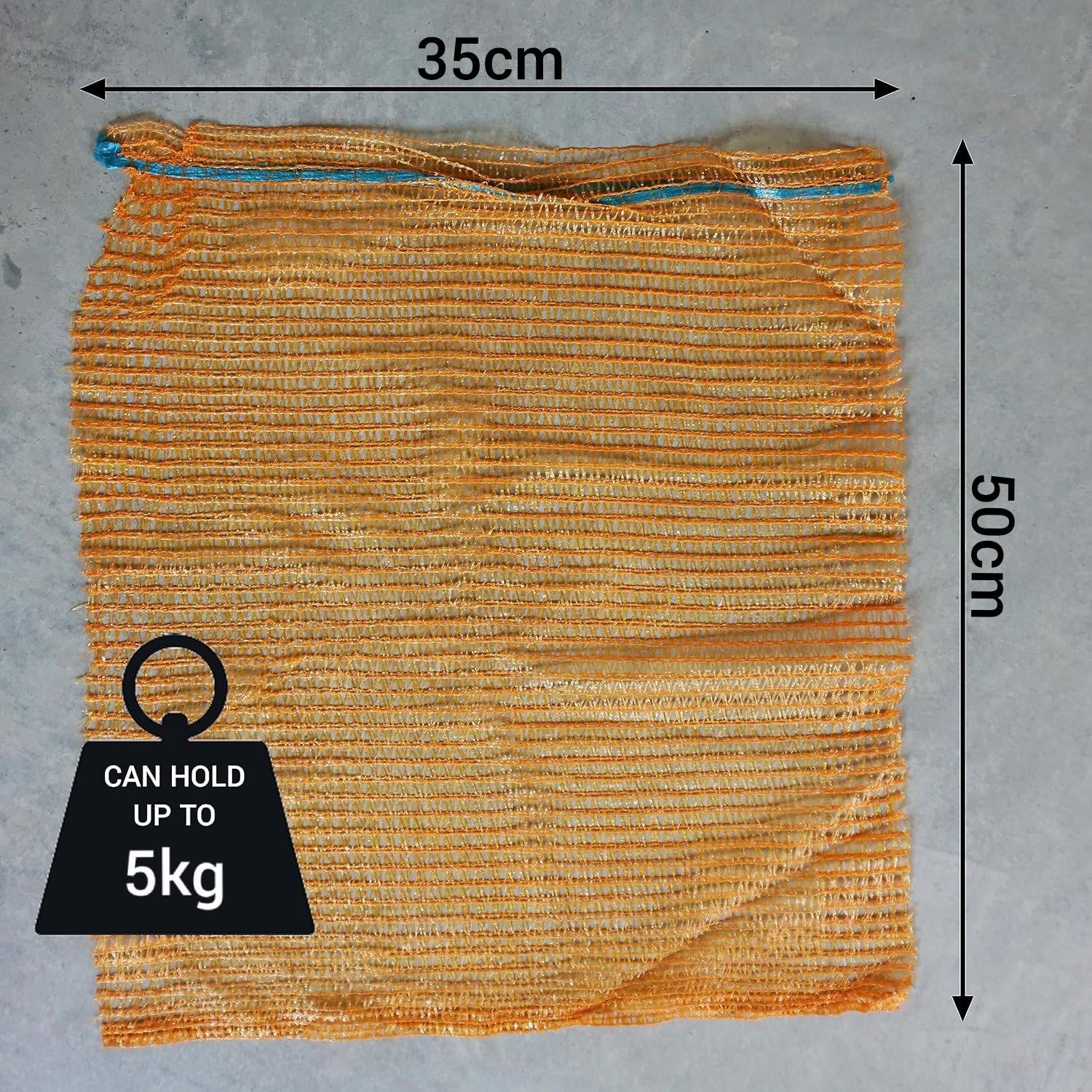 100 Sacchetti A Rete Arancioni 35x50 Cm Con Coulisse – Per Frutta, Verdura E Legna, Riutilizzabili E Resistenti A Umidità E Temperature