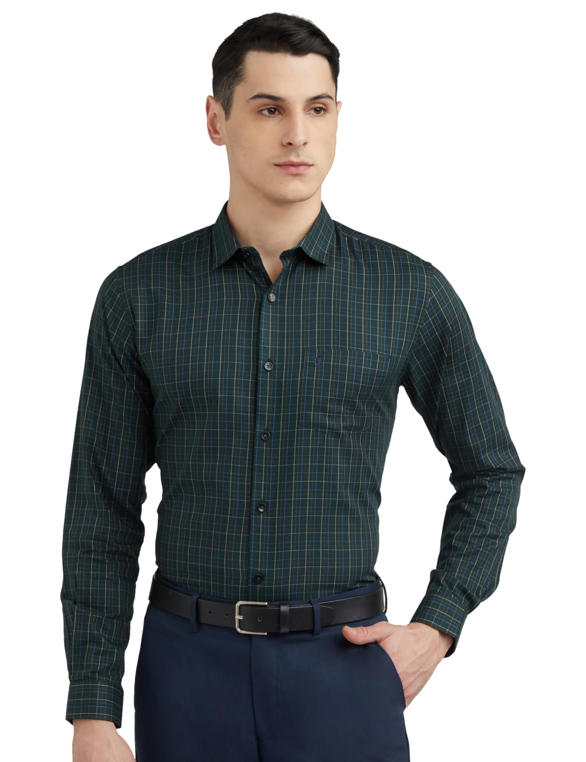 allen solly Men's Checkered Formal Shirt | Full Sleeve | Regular Fit | Crisp Tailored Look | Office & Workwear-picture-15