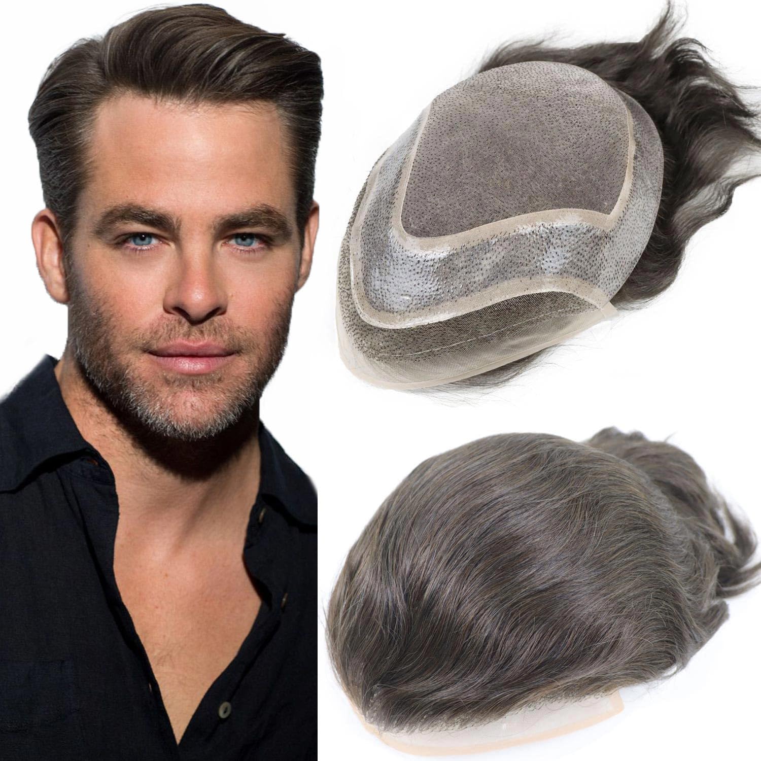 HAPPYCC Mono Thin Skin Lace Toupee