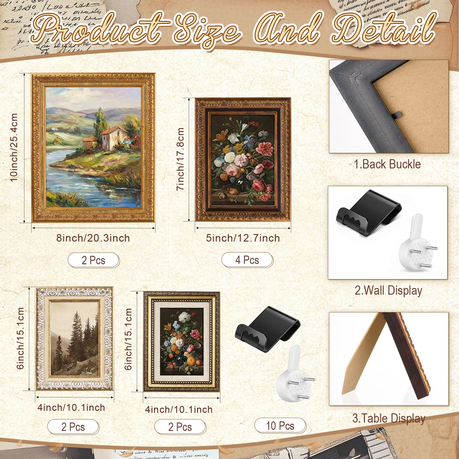 Amazon.com - BrightRow 10 Pcs Vintage Picture Frames Resin Photo