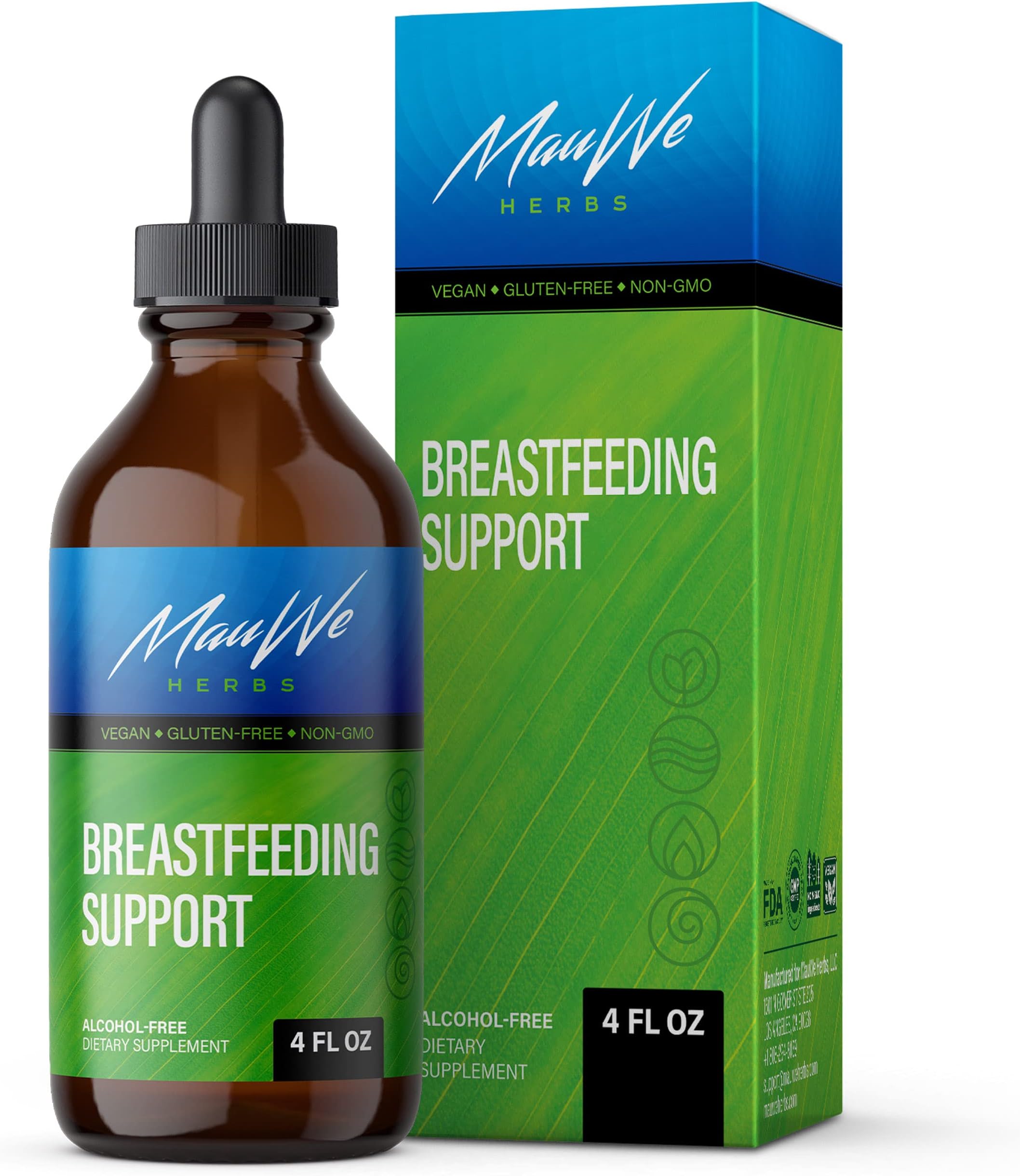 Liquid Breastfeeding Supplements - Lactation Support Supplement Drops - Organic Herbal Tincture with Goat's Rue, Fenugreek, Blessed Thistle. Fennel Seed, Turmeric, Red Raspberry - 4fl.oz.