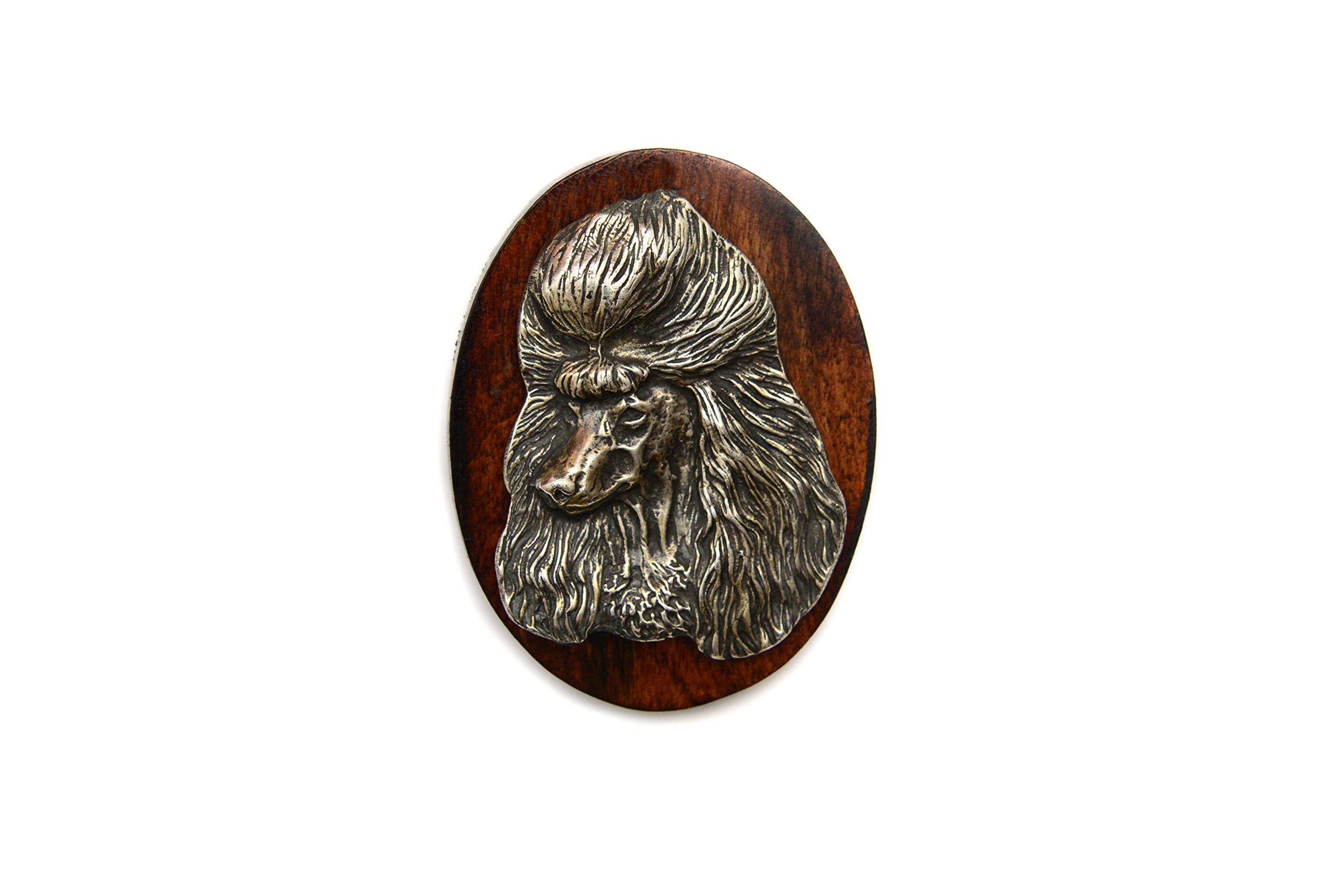 Art-Dog Dog Show Ring Clip Number Holder - Brooch with Clip Dog Show Exhibit Number Holder - Handmade Dog Show Accessory – Dog Tag Clip 7x5cm – Poddle — image 1