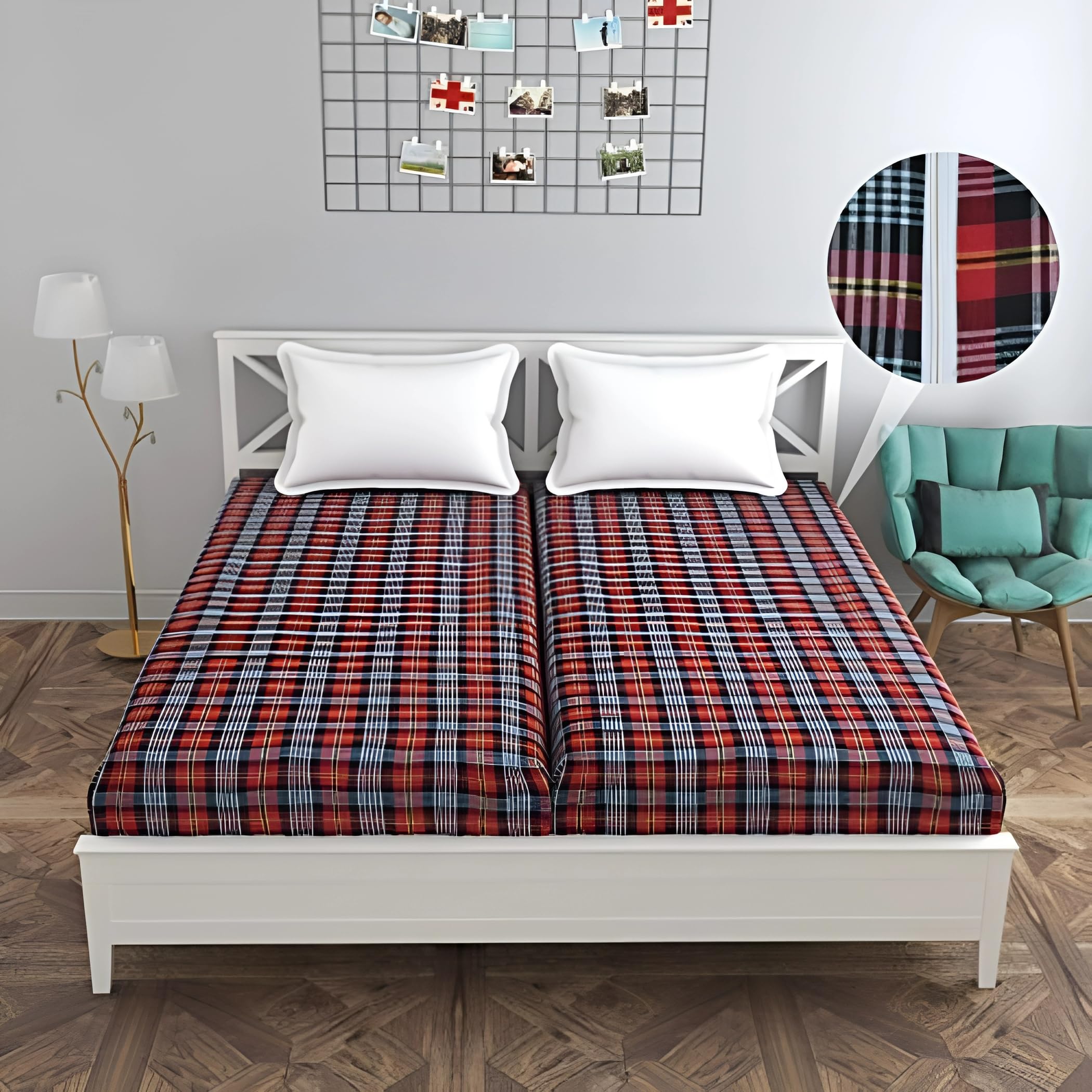 UrbanArts 350TC Cotton Mattress Protector | Breathable and Hypoallergenic Soft Bed Protector 72x36x4 Inch - Single, Multicolour | Bed Mattress Cover for Single Bed | Pack of 4 (B0CVV3ZRCQ) Amazon Price History, Amazon Price Tracker