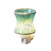 Mosaic Glass Plug-in Fragrance Wax Melt Warmer, Decorative Pluggable Night Light Teal
