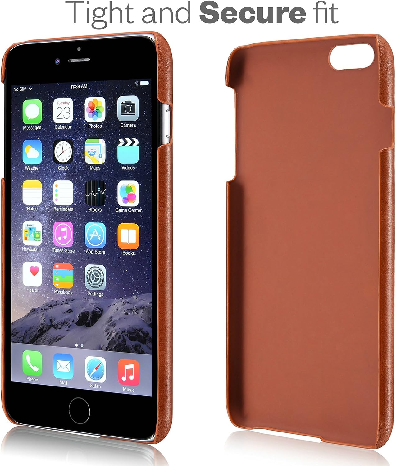 KAVAJ iPhone 6S/6 Plus Case Cover Leather Tokyo Cognac Brown - Genuine Leather Back Cover with Business Card Holder. Slim Fit Case As Premium Accessory for Original Apple iPhone Doubles As A Wallet.