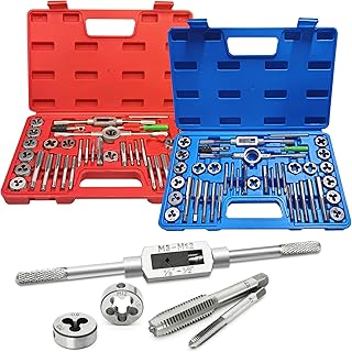 BeHappy 80pc Tap and Die Set in SAE and Metric Sizes, Metric and Standard Tap Set and Die Tool Set for Internal and External Threading