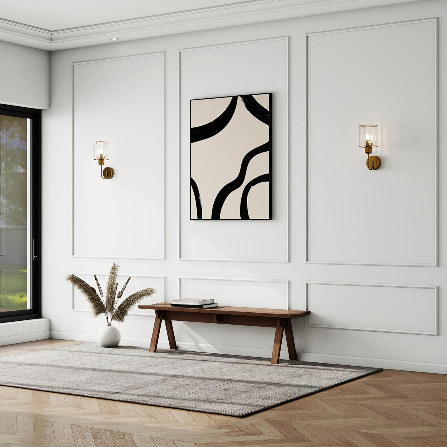 Pangda Peel and Stick Wall Molding Kit, 3D Premade Accent Molding Wainscoting Panel for Interior Wall Moulding Decor, Ready to Assemble Wainscoting Accent Panel(3 Set,48 x 80 in) 3 48 x 80 in INCOMPLETE