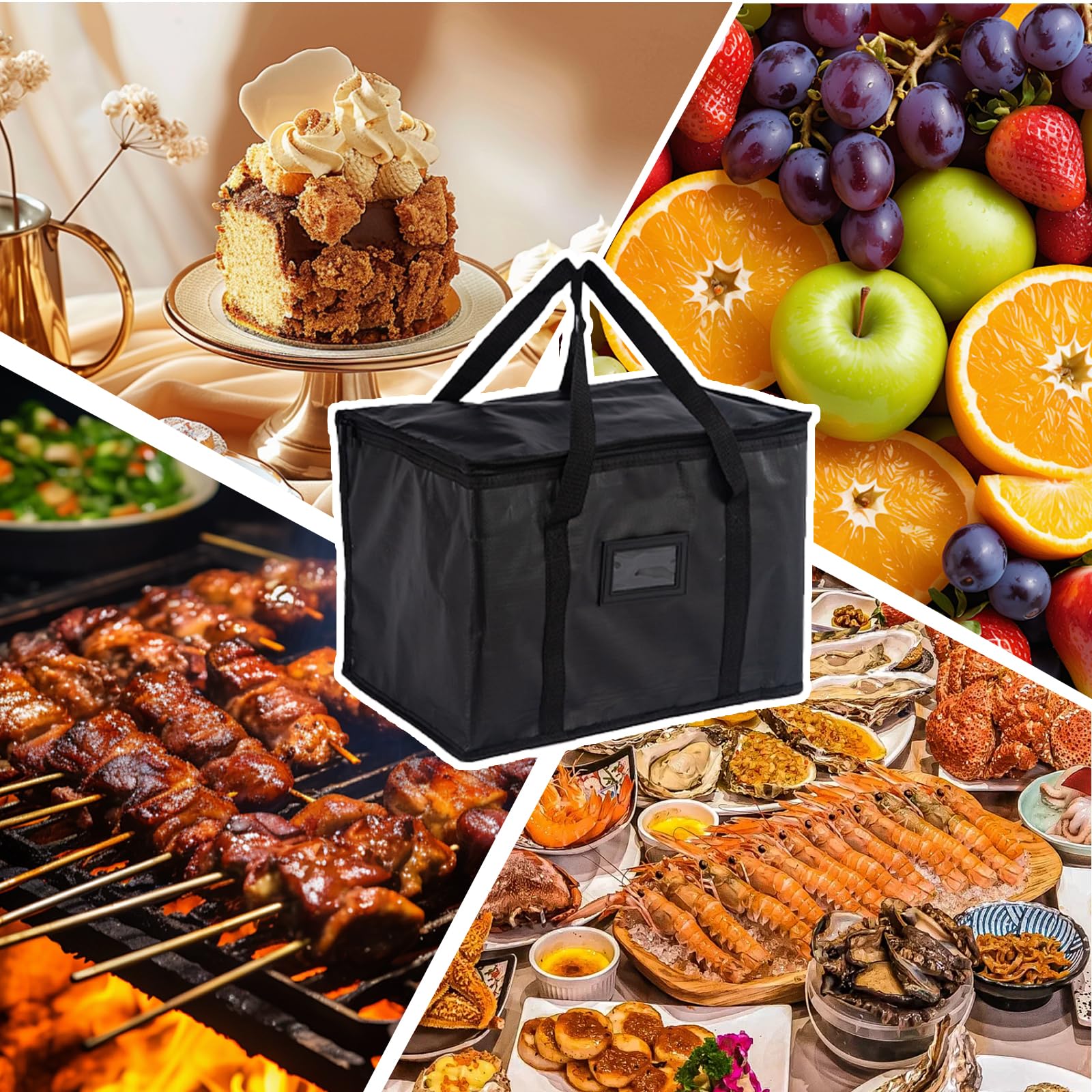 Borsa Termica 40L Pieghevole per Spesa, Campeggio, Picnic, Lavoro e Consegne