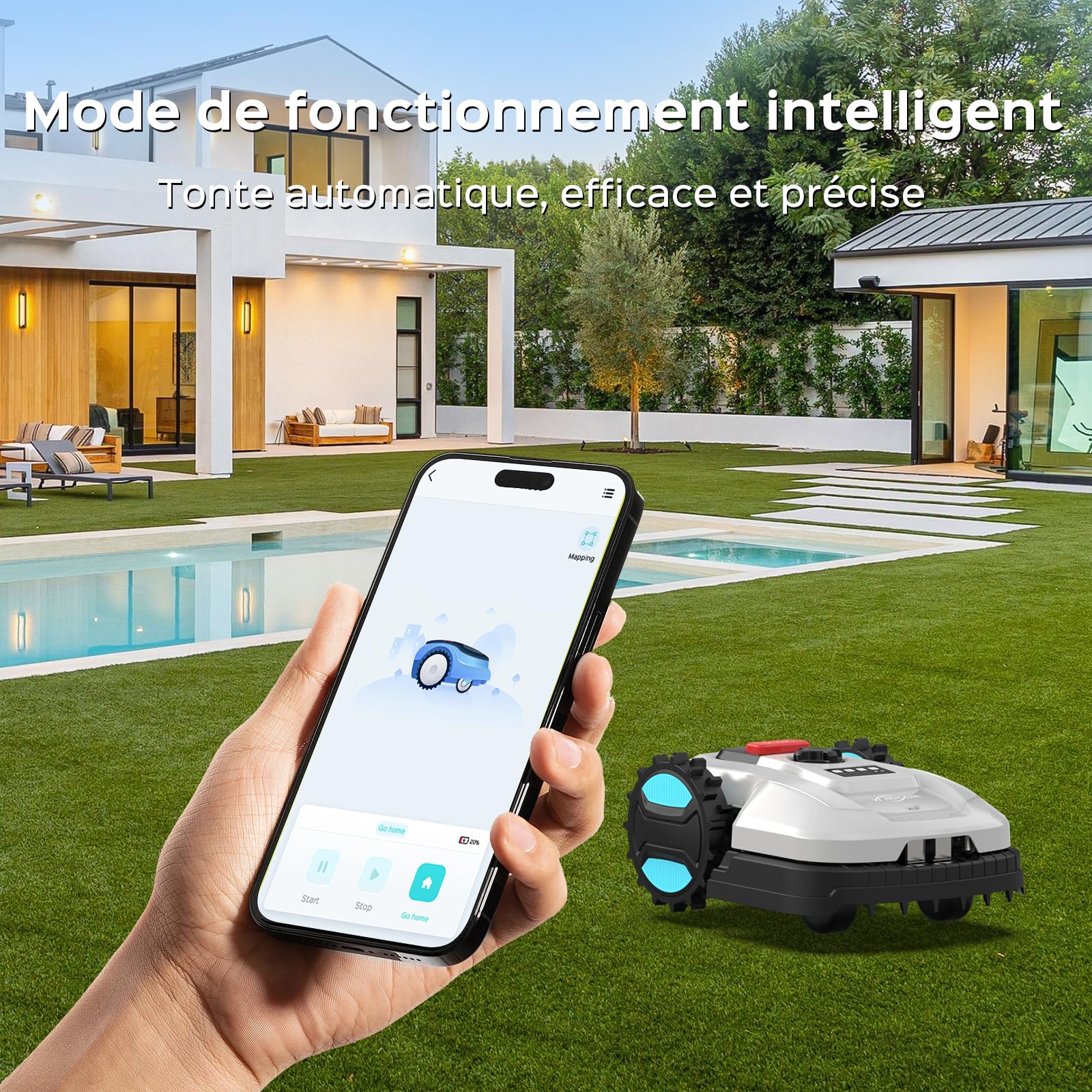 E400 Robot Tondeuse Contrôle Via App - vue 3