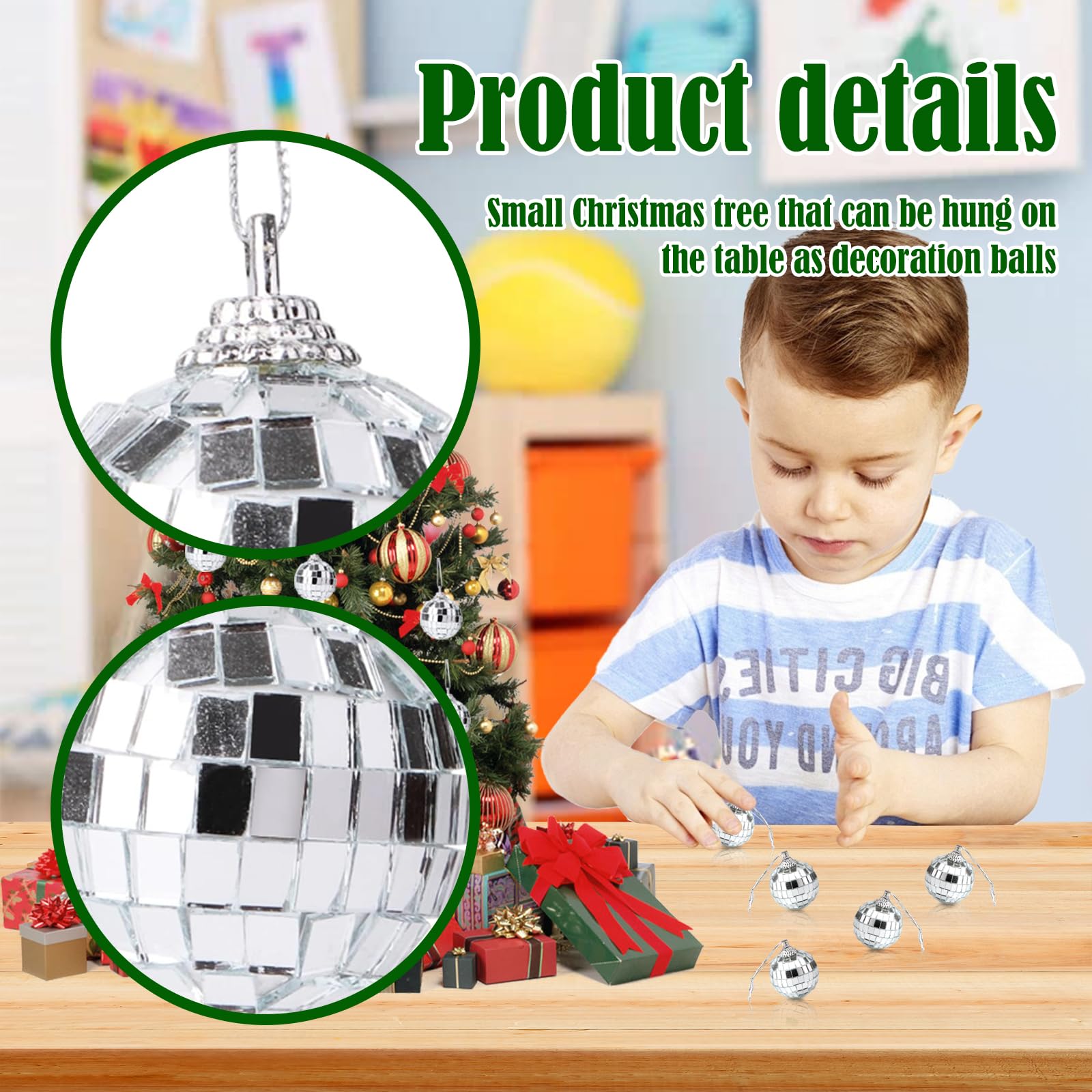 24 Boules à Facettes Argentées 3cm - Décoration Disco Pour Gâteau, Noël Et Fêtes