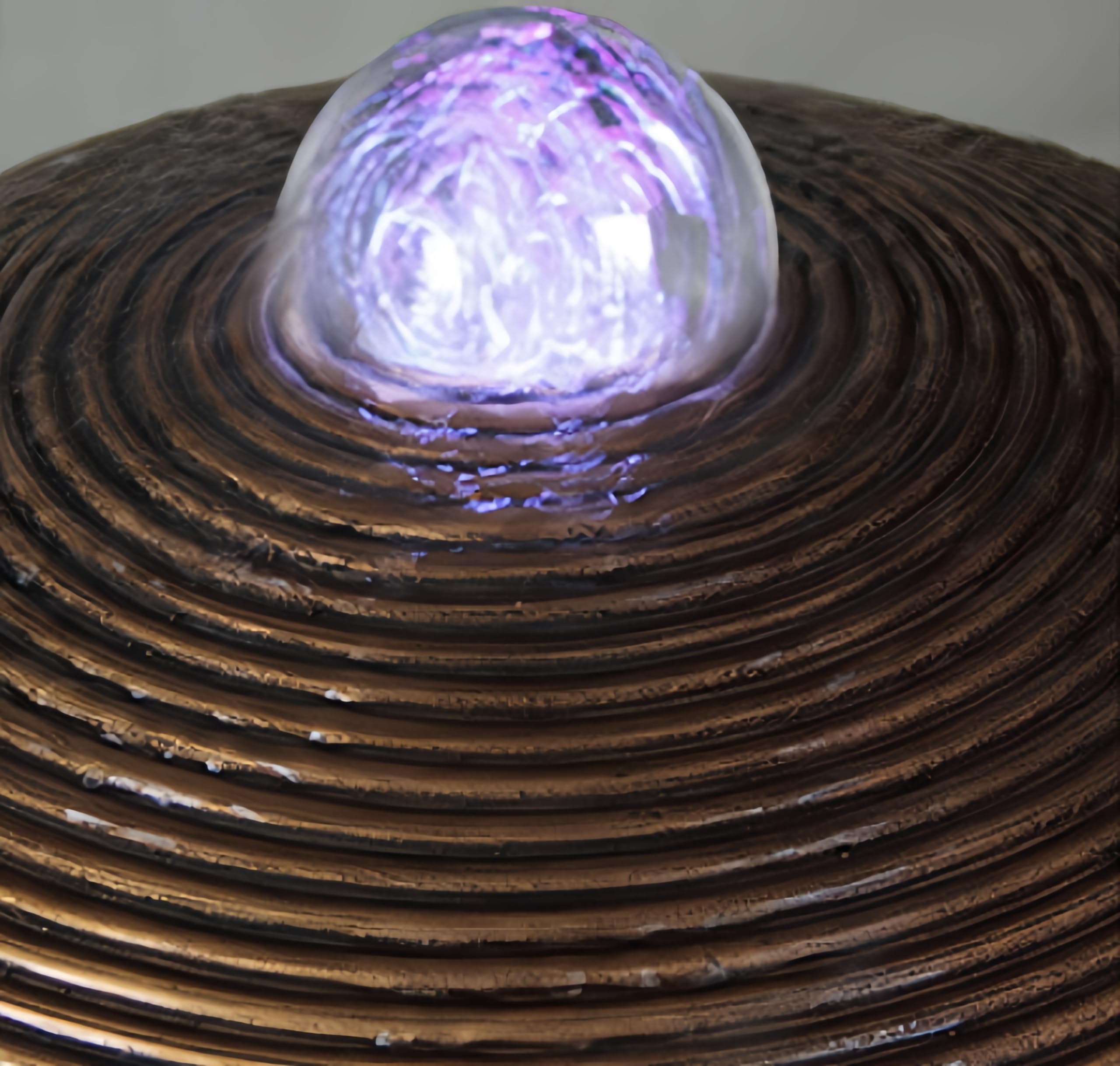 Water Fountain Indoor - Water Fountain Decor for Meditation, Zen Decor, Relaxation, Suitable for Yoga, Study, Tea, Living Room, Office, Beauty Club Decor (Silvery)