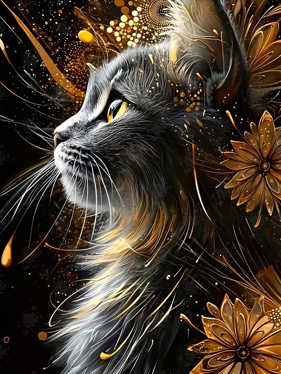 MISCER Maine Coon Diamond Painting Kits for Adults, Longhair Cat 5D Full Drill Round Gem Art Kit for Beginners, DIY Animal Arts and Crafts for Home Wall Decoration, 30x40cm โ image 1