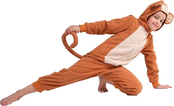 Sincere Party Toison Singe Combinaison Singe Tout en un Halloween Costume pour les enfants X-Grand (10-12) - 5