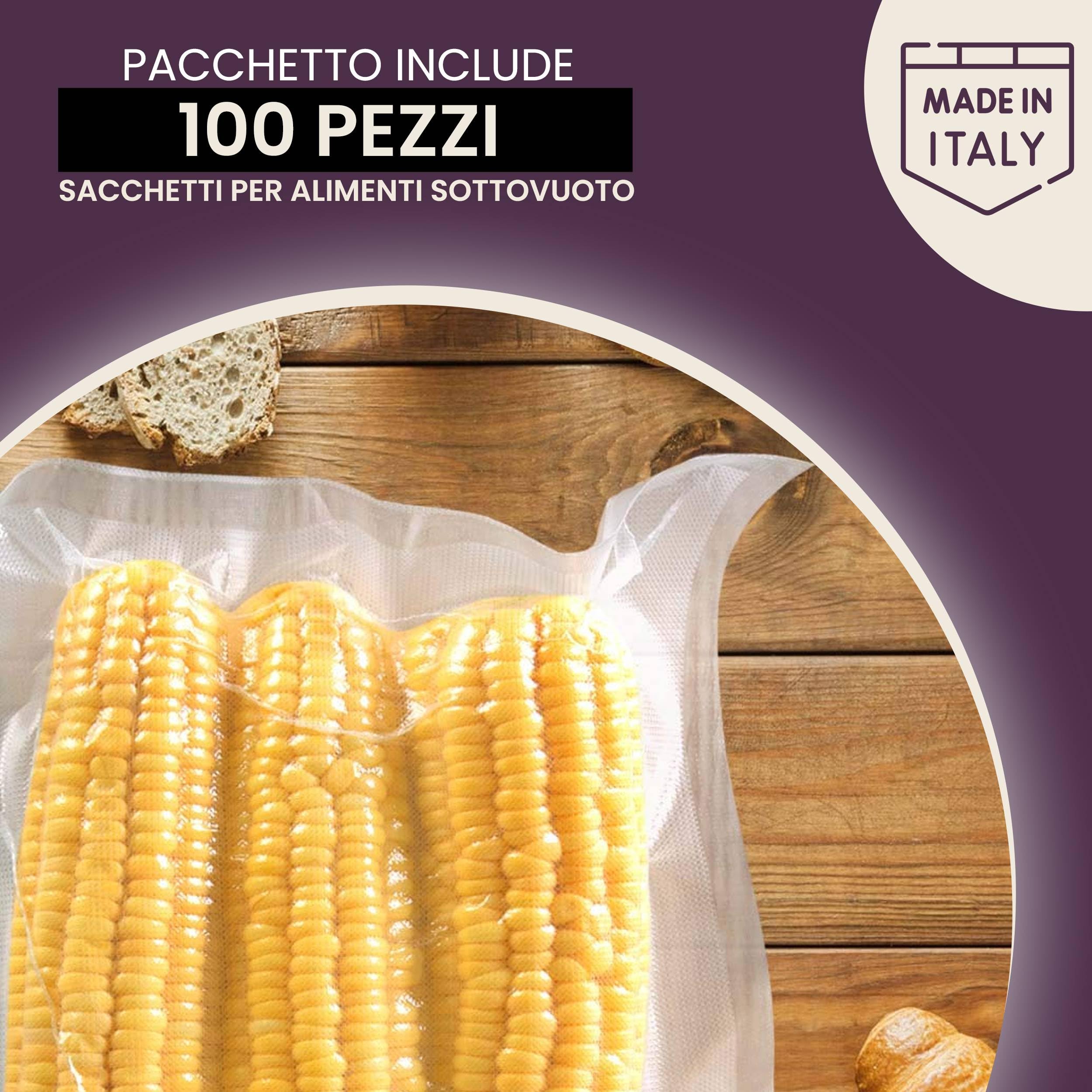 MAQA 100 pcs Bolsas al vacío para alimentos en relieve 105 micrones, Bolsas al vacío para alimentos para todas las máquinas de vacío 35x50 cm