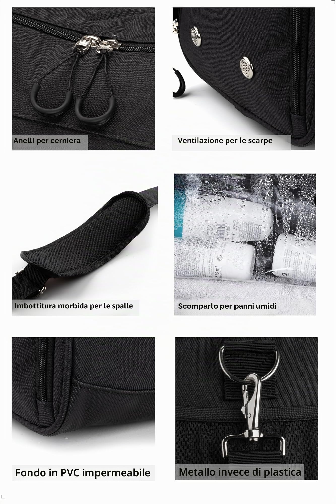 Fitgriff® Borsone Palestra Uomo & Donna V1 - Borsa Sportivo con Porta Scarpe e Tasca Umida da Viaggio, Sport, Fitness, Piscina - Duffel Bag