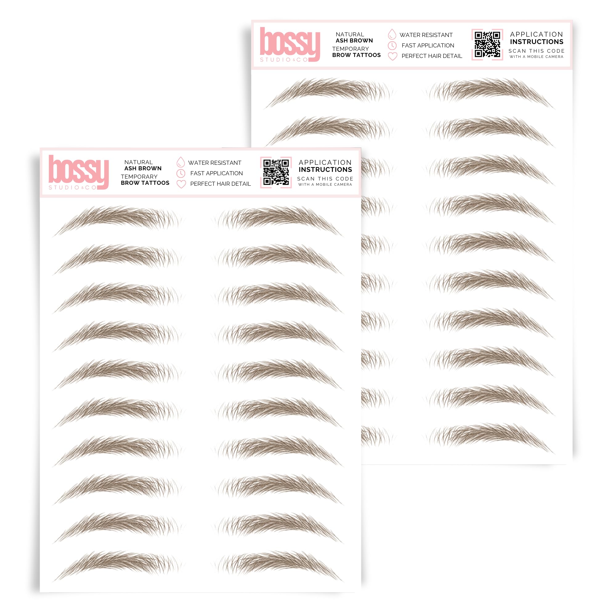 2 Pack Temporary Eyebrow Tattoos Waterproof Eyebrow Stickers, False Tattoos Hair Like Peel Off Instant Transfer Brows For Women And Men | Natural