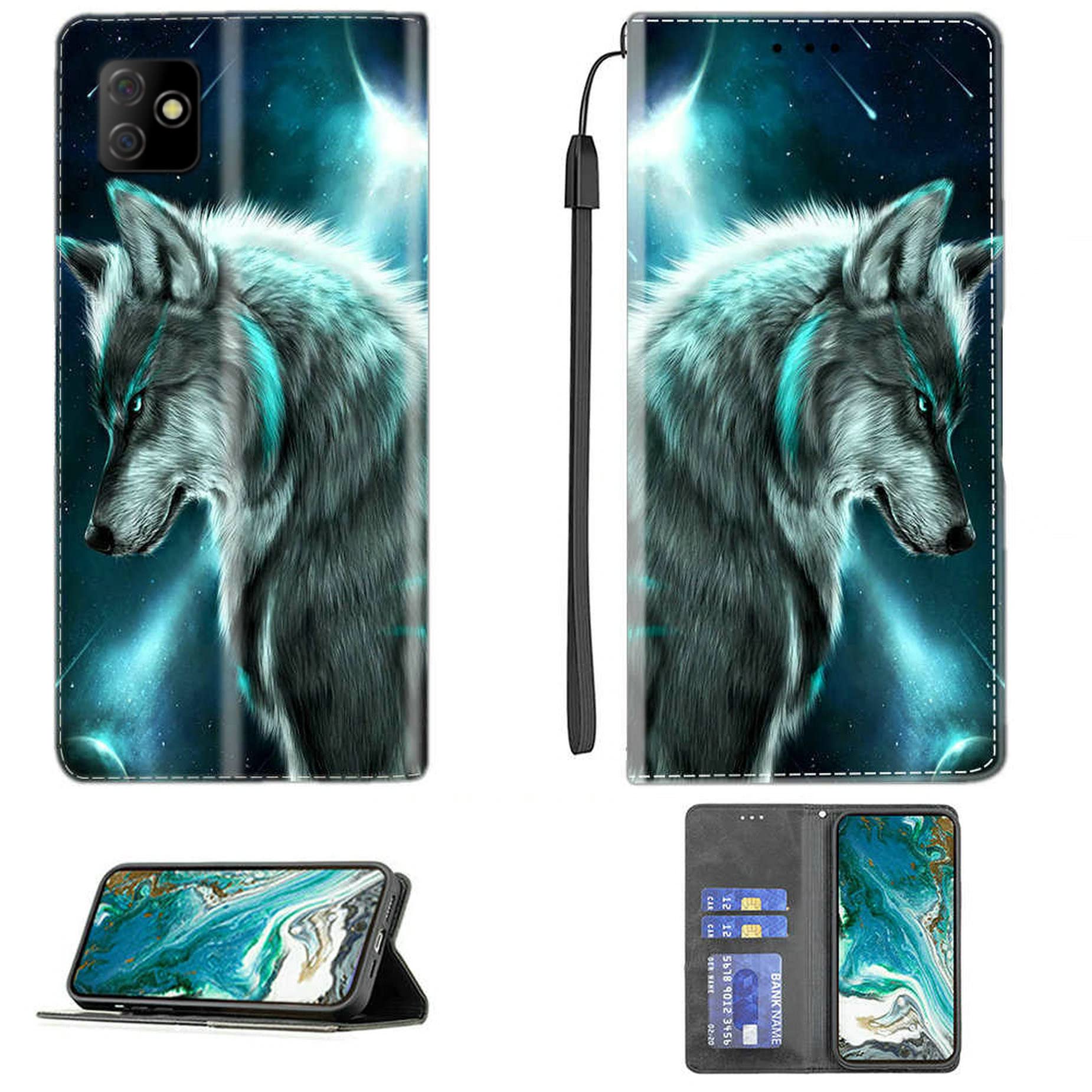 AroepurtCase for Digicel Dl4 Plus Case Compatible with Digicel Dl4 Plus Phone Case Cover PU Leather Kickstand Magnetic Wallet Case CPT20