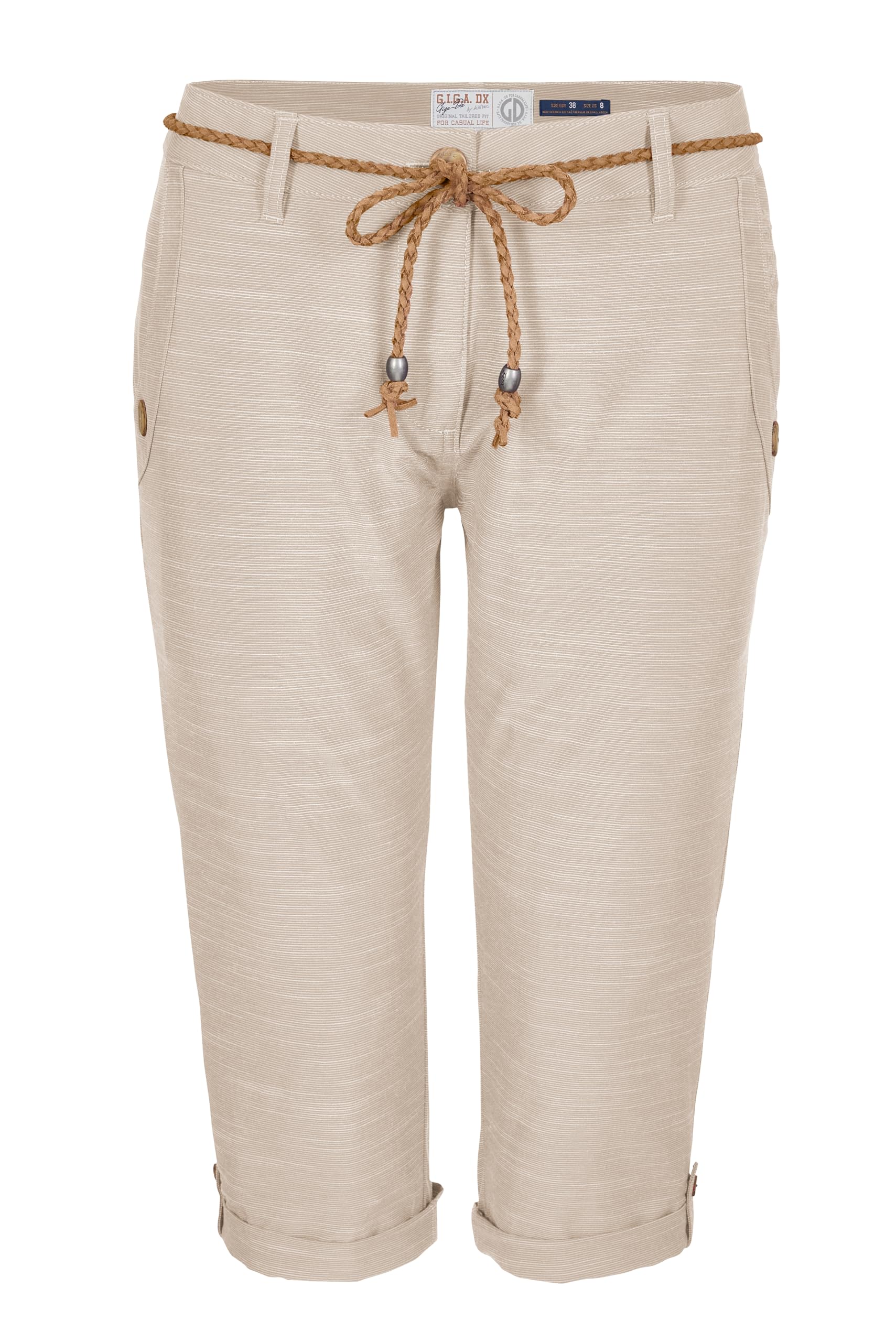 G.I.G.A. DX Damen Caprihose/Shorts mit Gürtel GS 93 WMN PNTS, Hellbeige, 44, 41498-000