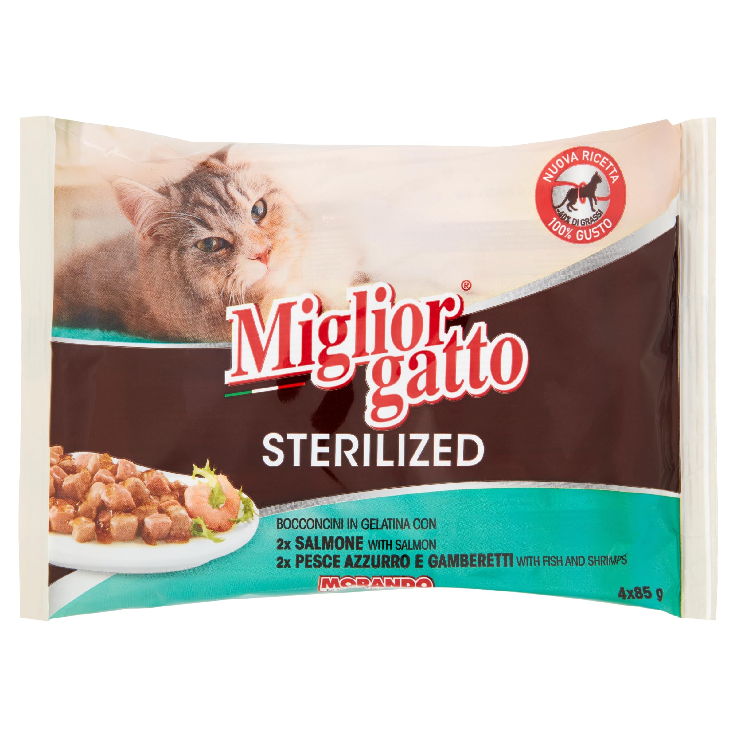 Miglior Gatto Sterilized Sachets X 4 Pieces For Cats, Red, 1 Case