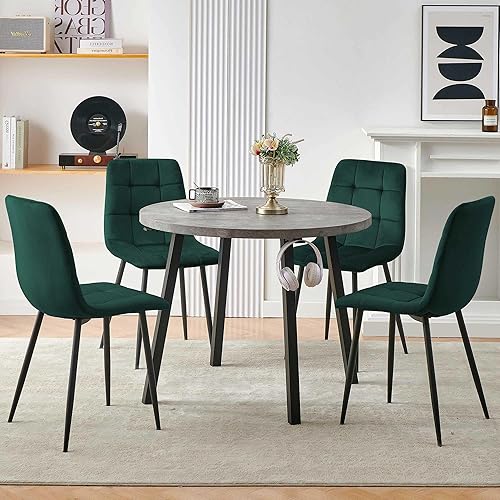 Miniatura 12 de Moderno juego de mesa de comedor redonda para 4 personas, ahorro de espacio para cocina, sala de estar, apartamento, incluye mesa de comedor y 4