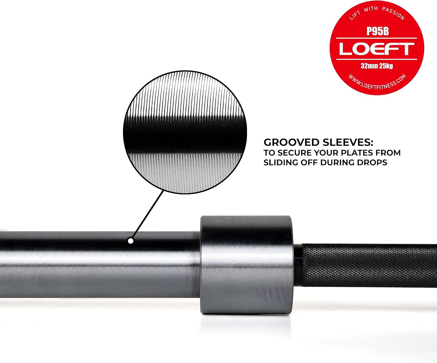 Professional Squat Bar, 32MM 55lb Squat Barbell for Powerlifting 95in/ 8Ft, Barbell for 2000 lbs Weight Capacity 205K PSI, Weight Bar Fit 2" Weights