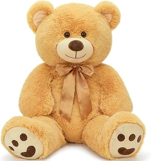 MorisMos 36 inch Big Teddy Bear Stuffed Animal, 3ft Large Bear Plush, Big Stuffed Bear with Footprints Gifts for Kids, Girls, Girlfriends, Women Easter, Birthday, Baby Shower, Christmas, Valentines