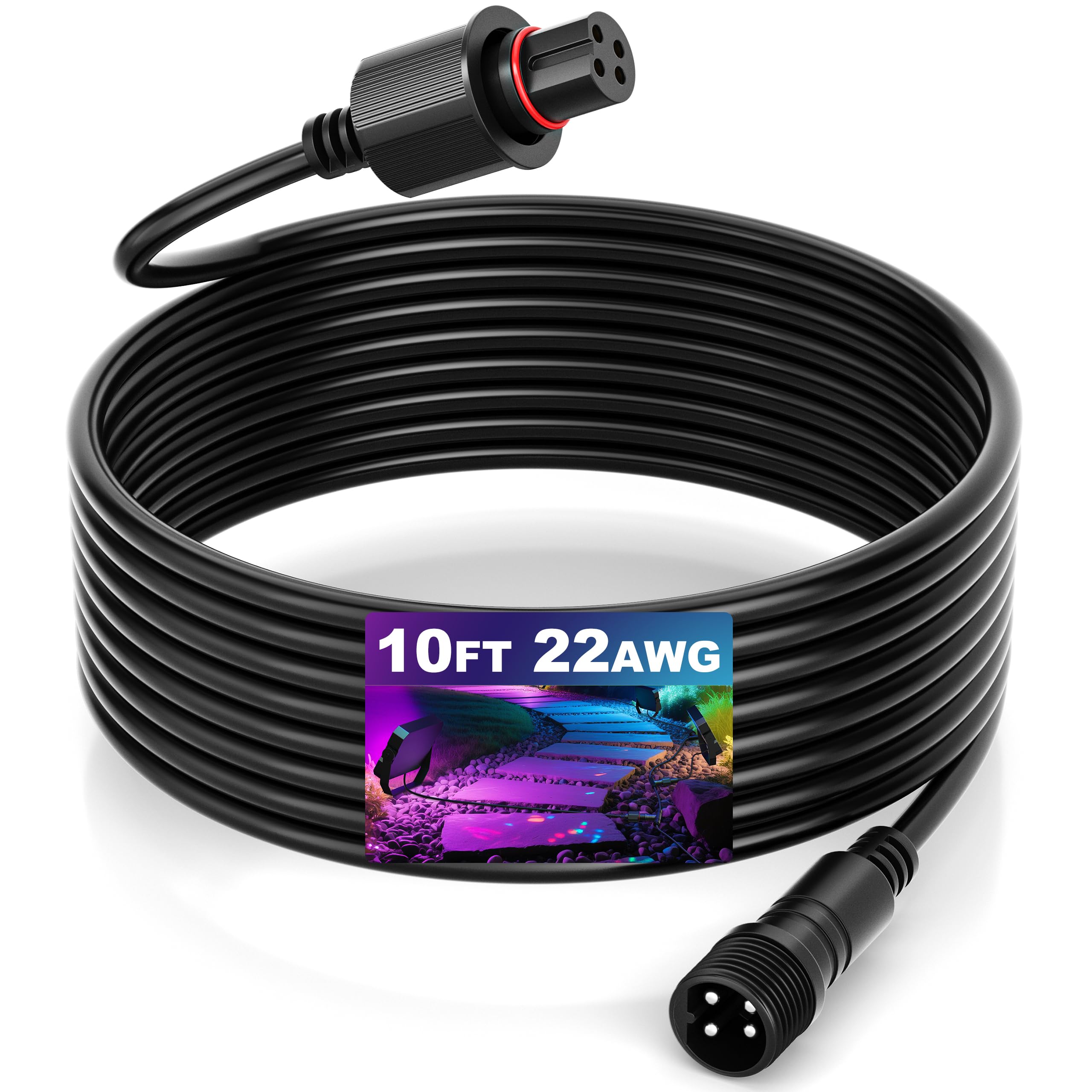 Amazon.com : Outdoor 10FT Flood Lights Extension Cord，4Pin