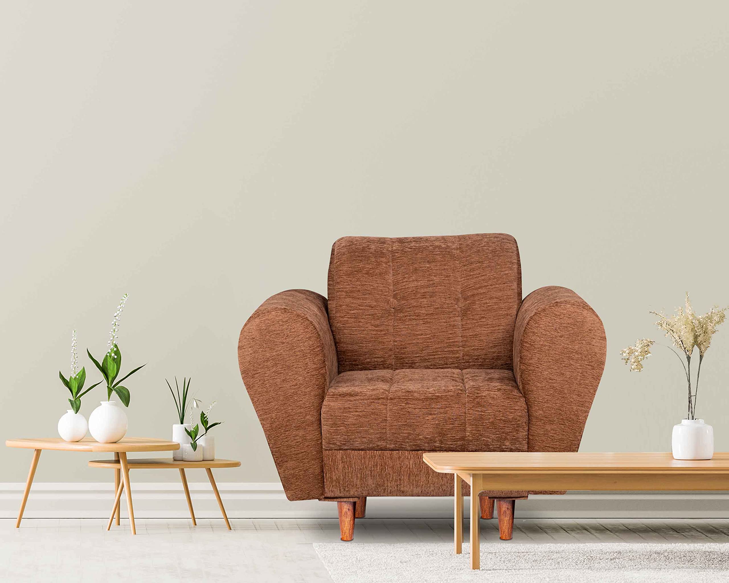 Seventh Heaven Milan 1 Seater Sofa | Luxury Comfort & Extra Spacious | Sofa | Sofa Set | Wooden Sofa Set for Living Room | Sofa for Living Room & Office (Chenille Molfino - Beige) (B0B85731RG) Amazon Price History, Amazon Price Tracker